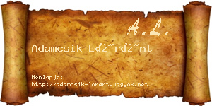 Adamcsik Lóránt névjegykártya