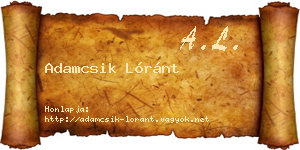 Adamcsik Lóránt névjegykártya