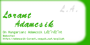 lorant adamcsik business card